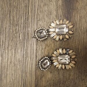 Elegant Crystal and Cream Earrings